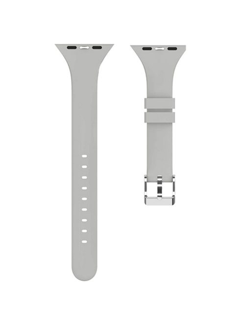 For Apple Watch Series 10 42mm / 9 8 7 41mm / SE (2023) SE (2022) SE 6 5 4 40mm / 3 2 1 38mm Band Soft Silicone Watch Strap - Grey