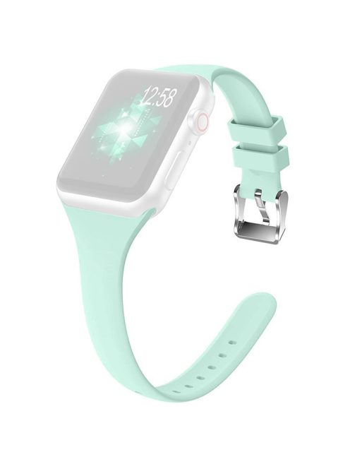 For Apple Watch Series 10 42mm / 9 8 7 41mm / SE (2023) SE (2022) SE 6 5 4 40mm / 3 2 1 38mm Band Soft Silicone Watch Strap - Light Green