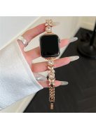 For Apple Watch Series 10 42mm / 9 8 7 41mm / SE (2023) SE (2022) SE 6 5 4 40mm / 3 2 1 38mm Band Zircon Gems Bracelet - Rose Gold