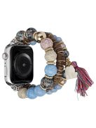 For Apple Watch Series 10 42mm / 9 8 7 41mm / SE (2023) SE (2022) SE 6 5 4 40mm / 3 2 1 38mm Beads Strap Elephant Pendant - Blue