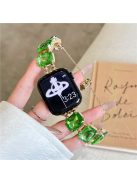 For Apple Watch Series 10 42mm / 9 8 7 41mm / SE (2023) SE (2022) SE 6 5 4 40mm / 3 2 1 38mm Bling Bands Drawstring Style Bracelet - Green Diamond / Gold