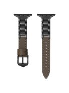 For Apple Watch Series 10 42mm / 9 8 7 41mm / SE (2023) SE (2022) SE 6 5 4 40mm / 3 2 1 38mm Ceramic Watch Band - Brown+Black