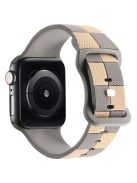 For Apple Watch Series 10 42mm / 9 8 7 41mm / SE (2023) SE (2022) SE 6 5 4 40mm / 3 2 1 38mm Checkerboard Silicone Band - Grey+Brown