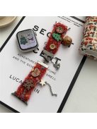 For Apple Watch Series 10 42mm / 9 8 7 41mm / SE (2023) SE (2022) SE 6 5 4 40mm / 3 2 1 38mm Christmas Motifs Watch Band - Red