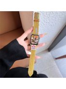 For Apple Watch Series 10 42mm / 9 8 7 41mm / SE (2023) SE (2022) SE 6 5 4 40mm / 3 2 1 38mm Corduroy Watch Band - Ginger Yellow