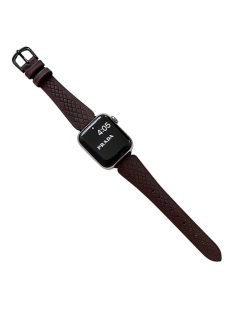   For Apple Watch Series 10 42mm / 9 8 7 41mm / SE (2023) SE (2022) SE 6 5 4 40mm / 3 2 1 38mm Cowhide Leather Watch Band - Dark Brown