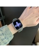 For Apple Watch Series 10 42mm / 9 8 7 41mm / SE (2023) SE (2022) SE 6 5 4 40mm / 3 2 1 38mm Denim Cloth Band Heart Pendant Strap - Distressed Color / Silver Buckle