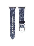 For Apple Watch Series 10 42mm / 9 8 7 41mm / SE (2023) SE (2022) SE 6 5 4 40mm / 3 2 1 38mm Denim Watchband - Dark Blue