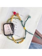 For Apple Watch Series 10 42mm / 9 8 7 41mm / SE (2023) SE (2022) SE 6 5 4 40mm / 3 2 1 38mm Drawstring Watch Bracelet Band - Green Double Rope