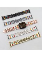 For Apple Watch Series 10 42mm / 9 8 7 41mm / SE (2023) SE (2022) SE 6 5 4 40mm / 3 2 1 38mm Eyeshadow Palette Watch Band - Black