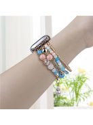 For Apple Watch Series 10 42mm / 9 8 7 41mm / SE (2023) SE (2022) SE 6 5 4 40mm / 3 2 1 38mm Four Rows Bead Chain Strap - Multi-Color