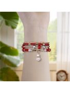 For Apple Watch Series 10 42mm / 9 8 7 41mm / SE (2023) SE (2022) SE 6 5 4 40mm / 3 2 1 38mm Four Rows Bead Chain Strap - Red