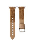 For Apple Watch Series 10 42mm / 9 8 7 41mm / SE (2023) SE (2022) SE 6 5 4 40mm / 3 2 1 38mm Genuine Cow Leather Watch Band - Brown