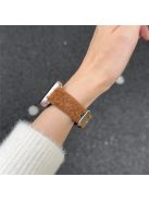 For Apple Watch Series 10 42mm / 9 8 7 41mm / SE (2023) SE (2022) SE 6 5 4 40mm / 3 2 1 38mm Genuine Cow Leather Watch Bracelet - Brown