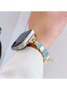 For Apple Watch Series 10 42mm / 9 8 7 41mm / SE (2023) SE (2022) SE 6 5 4 40mm / 3 2 1 38mm Gradient Shell Bracelet Watch Band - Gold+Blue