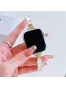 For Apple Watch Series 10 42mm / 9 8 7 41mm / SE (2023) SE (2022) SE 6 5 4 40mm / 3 2 1 38mm Gradient Shell Bracelet Watch Band - Gold+White