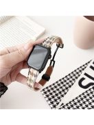 For Apple Watch Series 10 42mm / 9 8 7 41mm / SE (2023) SE (2022) SE 6 5 4 40mm / 3 2 1 38mm Houndstooth Woolen Watch Strap - Apricot