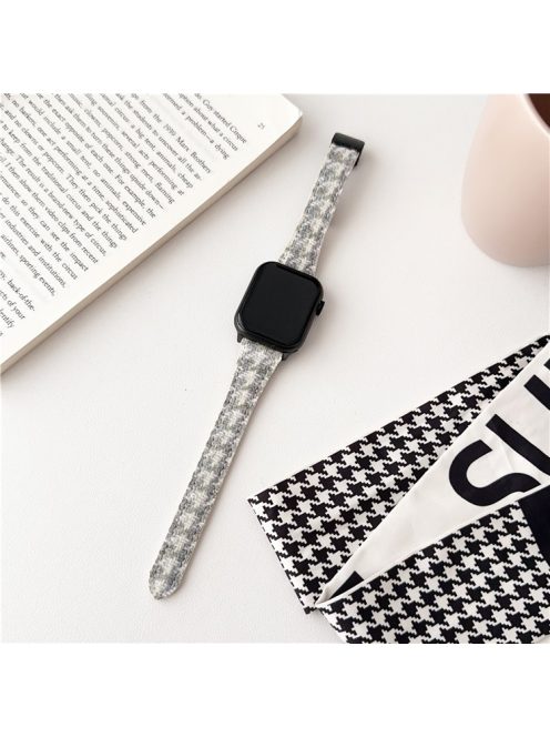 For Apple Watch Series 10 42mm / 9 8 7 41mm / SE (2023) SE (2022) SE 6 5 4 40mm / 3 2 1 38mm Houndstooth Woolen Watch Strap - Beige