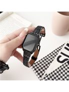 For Apple Watch Series 10 42mm / 9 8 7 41mm / SE (2023) SE (2022) SE 6 5 4 40mm / 3 2 1 38mm Houndstooth Woolen Watch Strap - Black