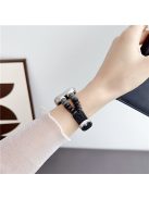 For Apple Watch Series 10 42mm / 9 8 7 41mm / SE (2023) SE (2022) SE 6 5 4 40mm / 3 2 1 38mm Leather Bracelet Strap - Black