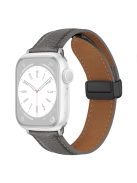 For Apple Watch Series 10 42mm / 9 8 7 41mm / SE (2023) SE (2022) SE 6 5 4 40mm / 3 2 1 38mm Litchi Texture Leather Watch Band - Light Grey