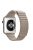 For Apple Watch Series 10 42mm / 9 8 7 41mm / SE (2023) SE (2022) SE 6 5 4 40mm / 3 2 1 38mm Magnetic Loop Genuine Leather Wrist Watch Band - Khaki