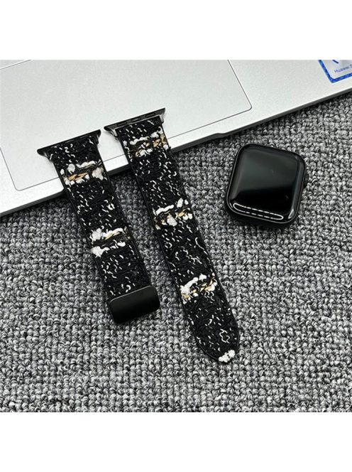 For Apple Watch Series 10 42mm / 9 8 7 41mm / SE (2023) SE (2022) SE 6 5 4 40mm / 3 2 1 38mm Magnetic Plush Watch Band - Black