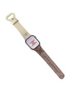 For Apple Watch Series 10 42mm / 9 8 7 41mm / SE (2023) SE (2022) SE 6 5 4 40mm / 3 2 1 38mm Microfiber Leather Watch Band - Brown / Beige