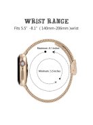 For Apple Watch Series 10 42mm / 9 8 7 41mm / SE (2023) SE (2022) SE 6 5 4 40mm / 3 2 1 38mm Milanese Stainless Steel Magnetic Mesh Watch Band - Champagne Gold