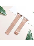 For Apple Watch Series 10 42mm / 9 8 7 41mm / SE (2023) SE (2022) SE 6 5 4 40mm / 3 2 1 38mm Milanese Stainless Steel Magnetic Mesh Watch Band - Rose Gold