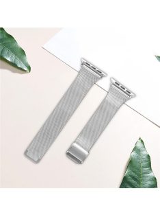   For Apple Watch Series 10 42mm / 9 8 7 41mm / SE (2023) SE (2022) SE 6 5 4 40mm / 3 2 1 38mm Milanese Stainless Steel Magnetic Mesh Watch Band - Silver