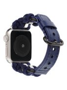 For Apple Watch Series 10 42mm / 9 8 7 41mm / SE (2023) SE (2022) SE 6 5 4 40mm / 3 2 1 38mm Nuts Decor Braided Band Watch Strap  - Sapphire