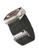 For Apple Watch Series 10 42mm / 9 8 7 41mm / SE (2023) SE (2022) SE 6 5 4 40mm / 3 2 1 38mm Nylon Watch Band Adjustable Strap - Black