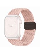 For Apple Watch Series 10 42mm / 9 8 7 41mm / SE (2023) SE (2022) SE 6 5 4 40mm / 3 2 1 38mm Nylon Watch Band Magnetic Strap - Milk Tea