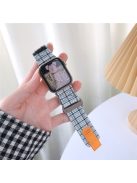 For Apple Watch Series 10 42mm / 9 8 7 41mm / SE (2023) SE (2022) SE 6 5 4 40mm / 3 2 1 38mm Nylon Watch Strap - Grey Grids