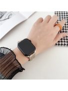 For Apple Watch Series 10 42mm / 9 8 7 41mm / SE (2023) SE (2022) SE 6 5 4 40mm / 3 2 1 38mm Plaid Pattern Woolen Watch Band - Coffee