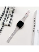 For Apple Watch Series 10 42mm / 9 8 7 41mm / SE (2023) SE (2022) SE 6 5 4 40mm / 3 2 1 38mm PU Leather+Silicone Watch Band - Light Grey