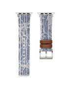 For Apple Watch Series 10 42mm / 9 8 7 41mm / SE (2023) SE (2022) SE 6 5 4 40mm / 3 2 1 38mm Replacement Strap Denim Watch Band - Retro Blue