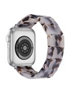 For Apple Watch Series 10 42mm / 9 8 7 41mm / SE (2023) SE (2022) SE 6 5 4 40mm / 3 2 1 38mm Resin Blocks Strap - Brown+White