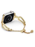 For Apple Watch Series 10 42mm / 9 8 7 41mm / SE (2023) SE (2022) SE 6 5 4 40mm / 3 2 1 38mm Rhinestone Decor Bracelet U-Shape Zinc Alloy Watch Strap - Gold