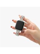 For Apple Watch Series 10 42mm / 9 8 7 41mm / SE (2023) SE (2022) SE 6 5 4 40mm / 3 2 1 38mm Rhinestone Decor Watch Band - Silver