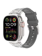 For Apple Watch Series 10 42mm / 9 8 7 41mm / SE (2023) SE (2022) SE 6 5 4 40mm / 3 2 1 38mm Rhinestone Silicone Rubber Strap - Grey