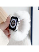 For Apple Watch Series 10 42mm / 9 8 7 41mm / SE (2023) SE (2022) SE 6 5 4 40mm / 3 2 1 38mm Scrunchie Watch Strap Soft Plush  - White