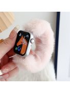 For Apple Watch Series 10 42mm / 9 8 7 41mm / SE (2023) SE (2022) SE 6 5 4 40mm / 3 2 1 38mm Scrunchie Watch Strap Soft Plush - Pink