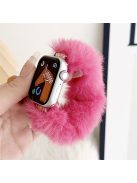 For Apple Watch Series 10 42mm / 9 8 7 41mm / SE (2023) SE (2022) SE 6 5 4 40mm / 3 2 1 38mm Scrunchie Watch Strap Soft Plush - Rose