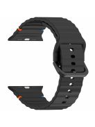 For Apple Watch Series 10 42mm / 9 8 7 41mm / SE (2023) SE (2022) SE 6 5 4 40mm / 3 2 1 38mm Silicone Watch Band - Black