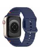 For Apple Watch Series 10 42mm / 9 8 7 41mm / SE (2023) SE (2022) SE 6 5 4 40mm / 3 2 1 38mm Silicone Watch Band - Navy Blue