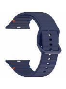 For Apple Watch Series 10 42mm / 9 8 7 41mm / SE (2023) SE (2022) SE 6 5 4 40mm / 3 2 1 38mm Silicone Watch Band - Navy Blue