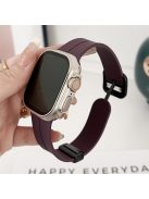 For Apple Watch Series 10 42mm / 9 8 7 41mm / SE (2023) SE (2022) SE 6 5 4 40mm / 3 2 1 38mm Silicone Watch Strap with Square Buckle - Dark Purple