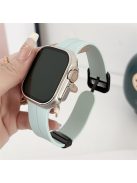 For Apple Watch Series 10 42mm / 9 8 7 41mm / SE (2023) SE (2022) SE 6 5 4 40mm / 3 2 1 38mm Silicone Watch Strap with Square Buckle - Gem Green